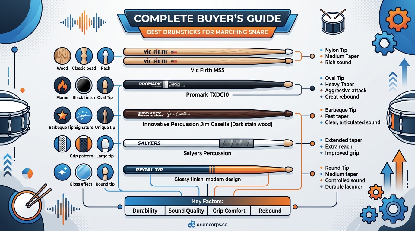 Best Drumsticks for Marching Snare: A Complete Buyer's Guide — 1