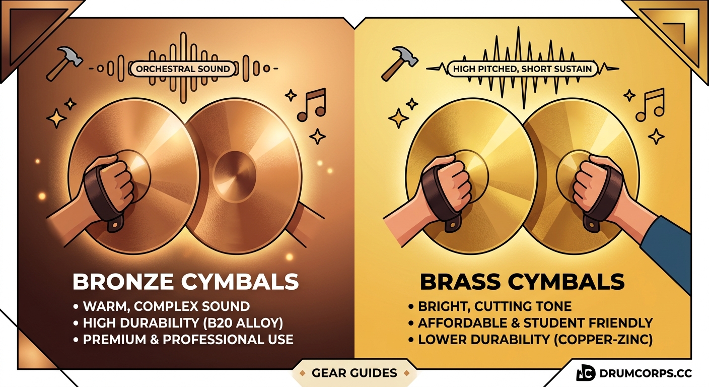 Choosing the Right Marching Cymbals: Bronze vs Brass Explained — 1