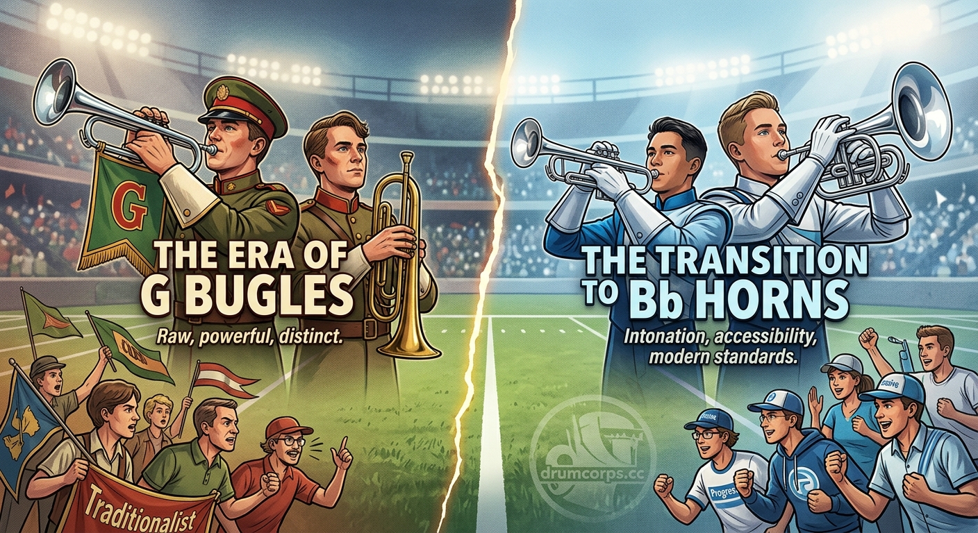 From G Bugles to Bb Horns: The Controversial Instrument Change That Split Drum Corps Fans — 1