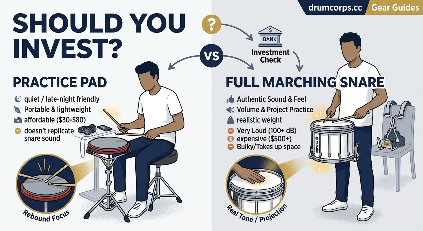 Should You Invest in a Practice Pad or Full Marching Snare for Home Training? — 1