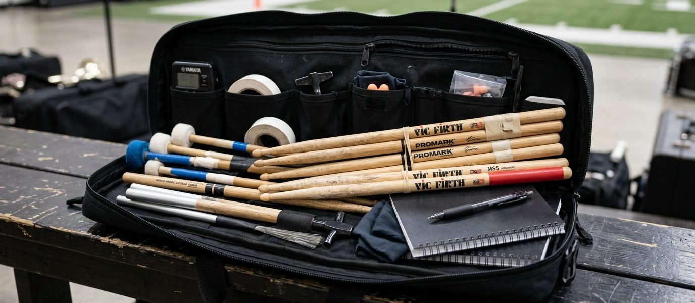 What's Inside a Professional Drum Corps Stick Bag?