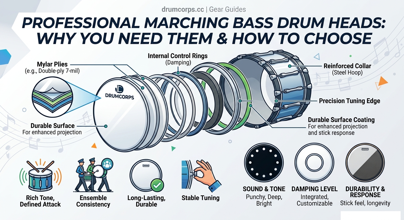 Why Your Marching Bass Drums Need Professional Heads (And How to Choose Them) — 2